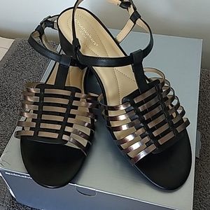 Metallic Leather Sandals